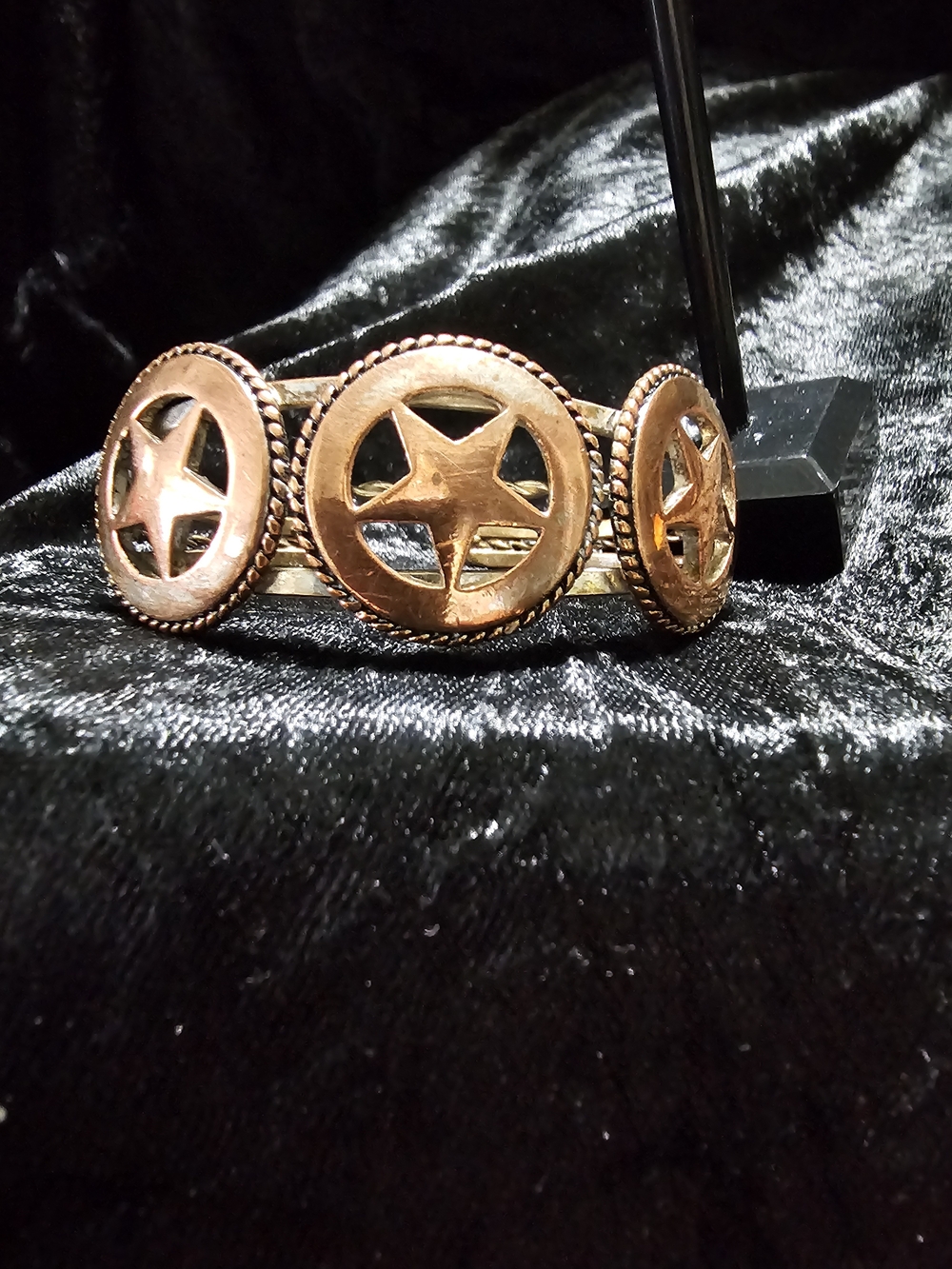 Women's Copper Star Concho Cuff Bracelet - Metallic Brown